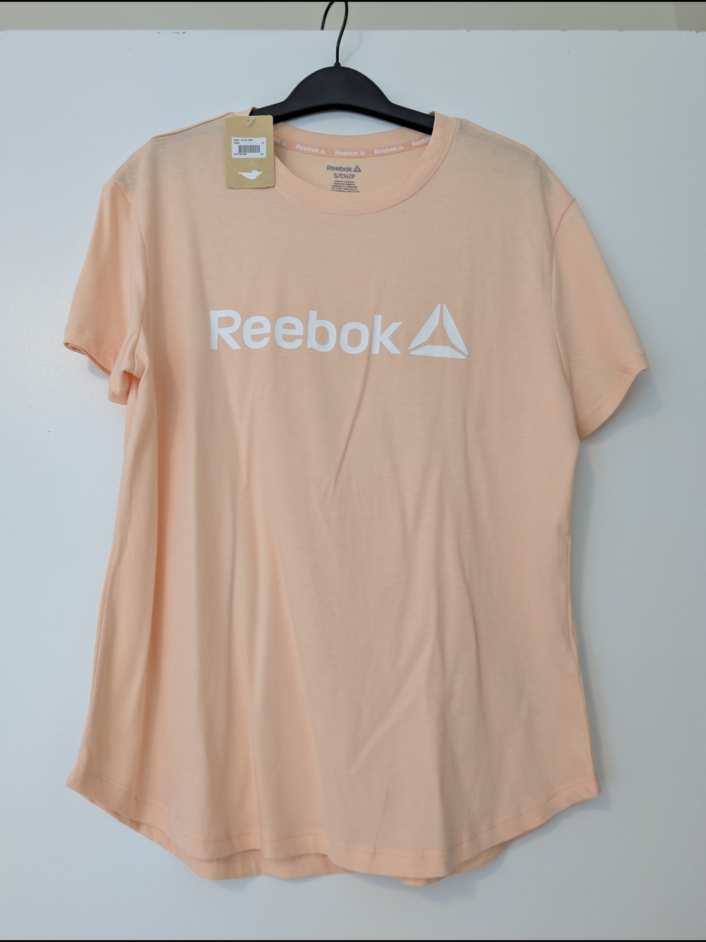 NWT Reebok Women's Peach Logo Short Sleeve Tee